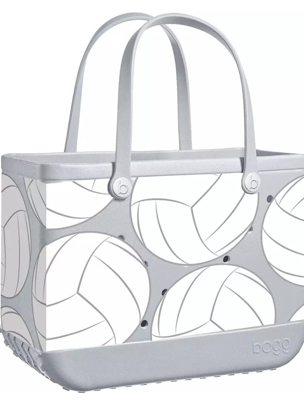 BOGG BAG Volleyball Print Gray and White Tote Bnwt PL